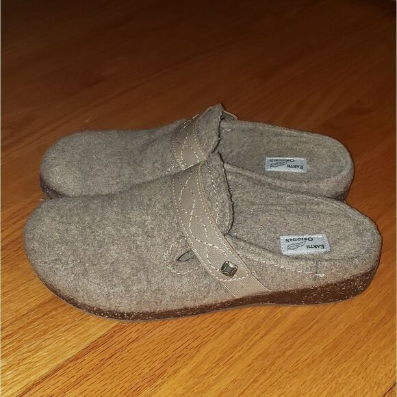 Earth Origins Tan Janet wool slides - Picture 3 of 6